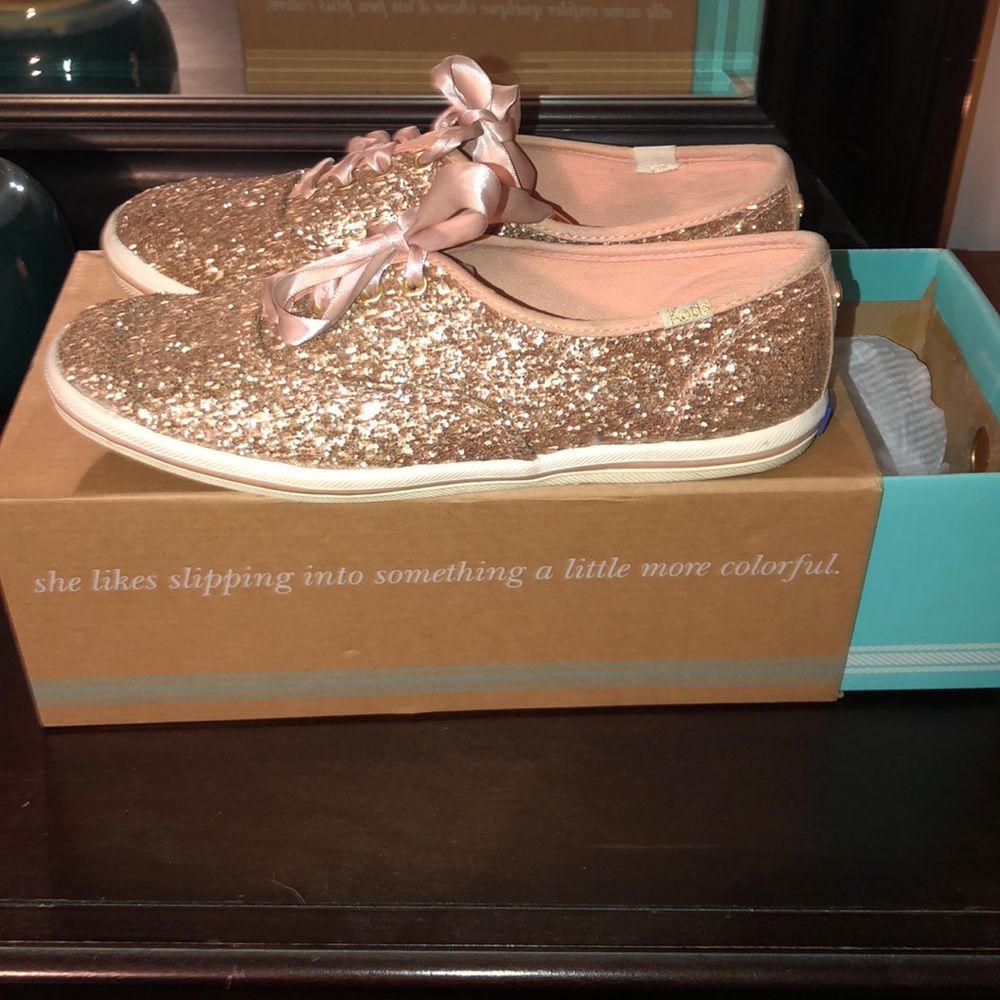 Kate Spade Rose Gold Sparkle Keds